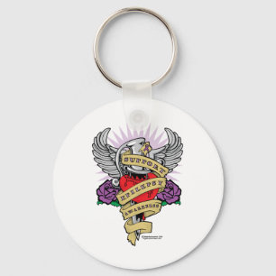 Llavero Epilepsia Dagger and Heart Tattoo