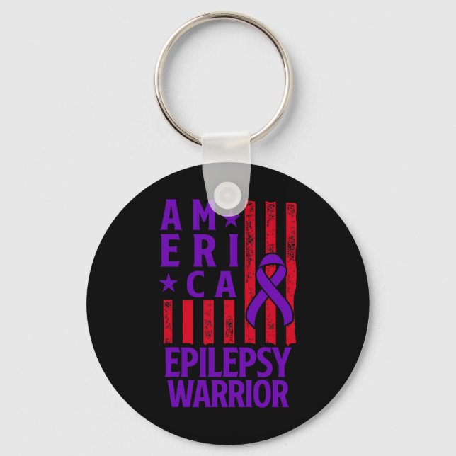 Llavero Epilepsy Awareness Epileptic Warrior Survivor 28  (Anverso)