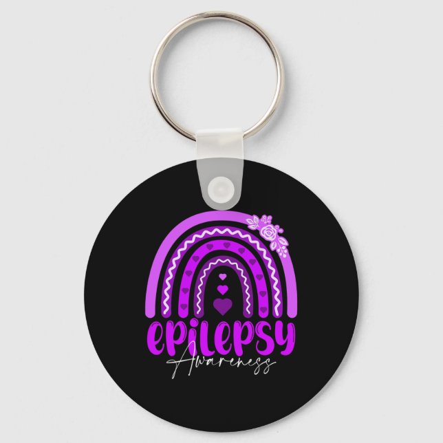 Llavero Epilepsy Awareness-rainbow Purple .co  (Anverso)