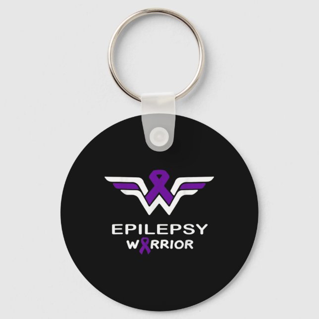 Llavero Epilepsy Awareness Warrior Support Survivor Purple (Anverso)