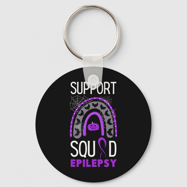 Llavero Epilepsy Purple Awareness Ribbon Squad Halloween H (Anverso)