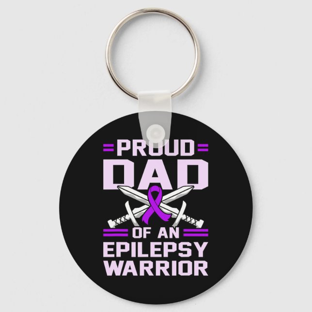 Llavero Epilepsy Warrior Purple Ribbon Awareness Mes Gra (Anverso)