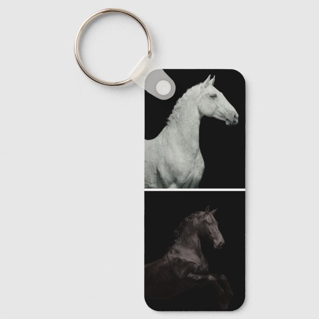 Llavero Equestrian Horses 2 Photo Collage Custom Text (Anverso)