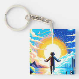 Llavero Equilibrio de mundos - Futurista tecnología de art