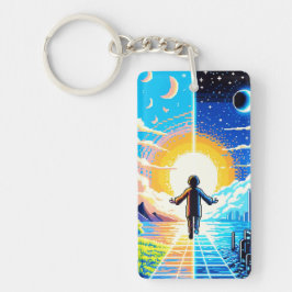 Llavero Equilibrio de mundos - Futurista tecnología de art