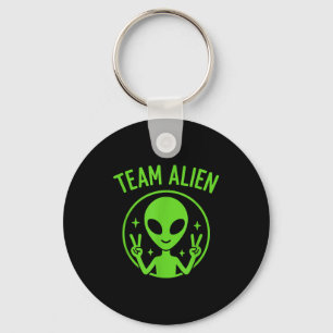 Llavero Equipo Alien – Divertido Extraterrestre Verde Paz 