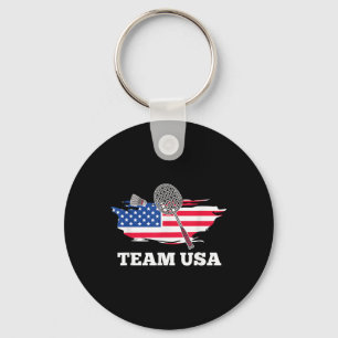 Llavero Equipo Americano Usa Raqueta De Bádminton Jugador