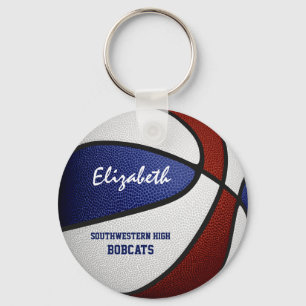 Llavero Equipo azul marrón colores chicas baloncesto mascu