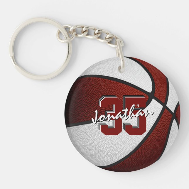 Llavero equipo blanco marrón colores niños chica baloncest (Frente)