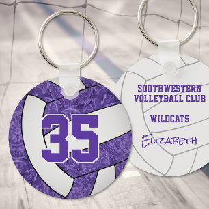 Llavero equipo blanco morado colores chicas voleibol