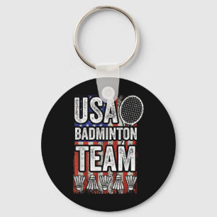 Llavero Equipo de bádminton de EE. UU. Bandera estadounide
