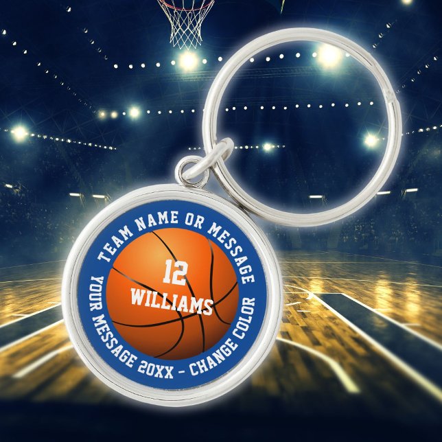 Llavero Equipo de baloncesto con nombre de equipo personal (Personalized Team Name Number Team Basketball Keychain)