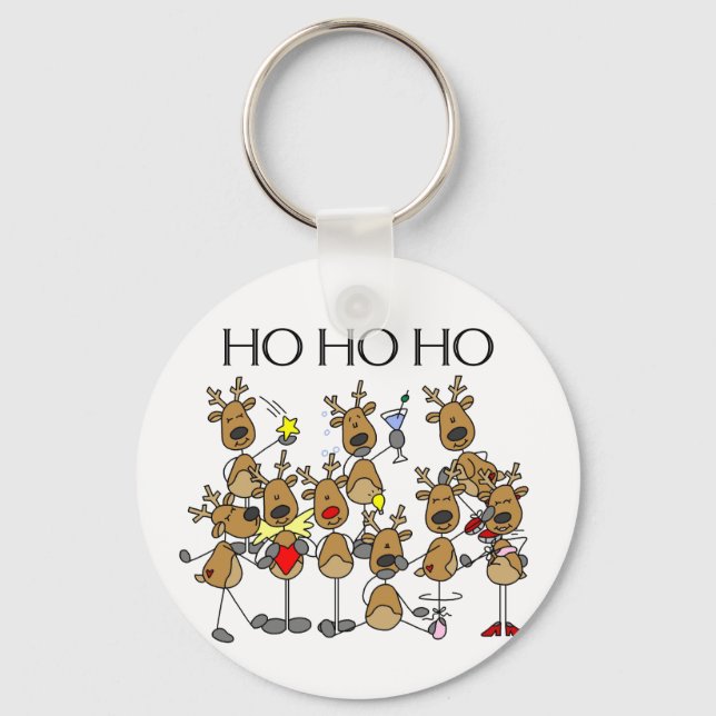 Llavero Equipo de camisetas y regalos para renos (Anverso)
