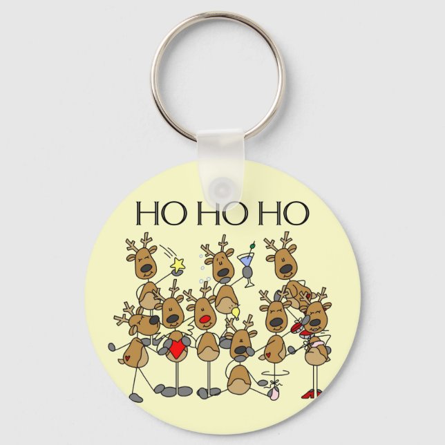 Llavero Equipo de camisetas y regalos para renos (Anverso)