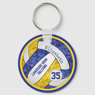Llavero equipo de chicas azules amarillo llamado voleibol