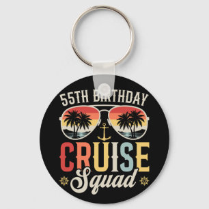 Llavero Equipo de crucero de cumpleaños número 55 familia