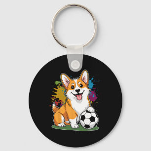 Llavero Equipo de Deportes Animal Byll Fútbol Perro Corgi 