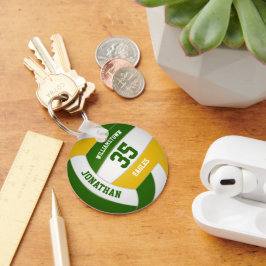 Llavero equipo de deportes de oro verde colores niño volei