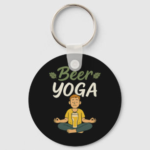 Llavero Equipo de fiesta de yoga de cerveza gráfico para a