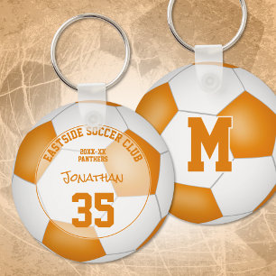 Llavero equipo de fútbol blanco naranja colores niños rega