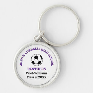 Llavero Equipo de Fútbol de Escuela Secundaria Purple Pers