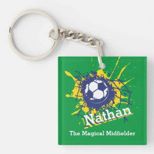 Llavero Equipo de fútbol defensivo y verde personalizado