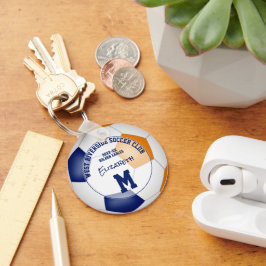 Llavero equipo de fútbol naranja azul regalos chicas