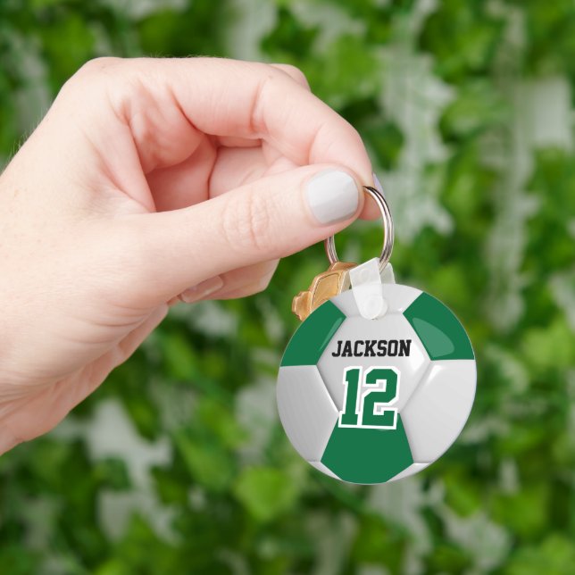 Llavero Equipo de fútbol negro verde y blanco ⚽ bola (Mano)
