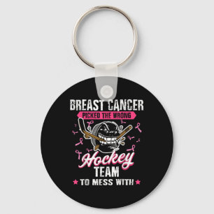 Llavero Equipo de hockey sobre cáncer de mama Cinta de sen