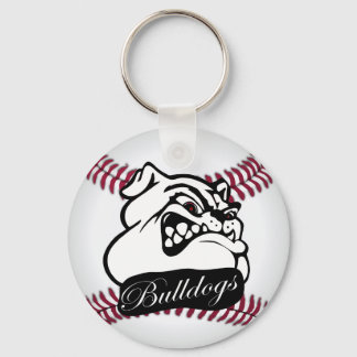 Llavero Equipo de la escuela de bulldog Mascot Baseball