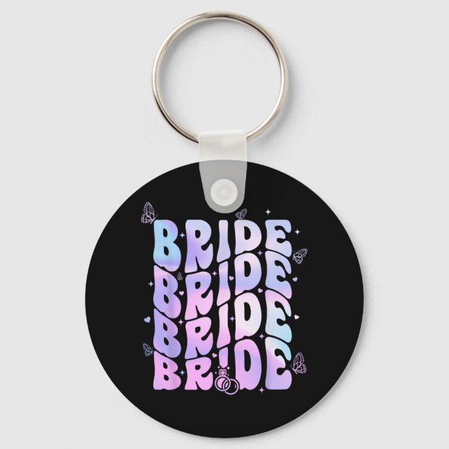 Llavero Equipo de la Novia Retro Groovy Despedida de Solte (Anverso)