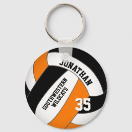 Llavero equipo de naranja negro nombre voleibol masculino