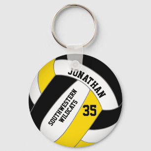 Llavero equipo de oro negro nombre voleibol masculino