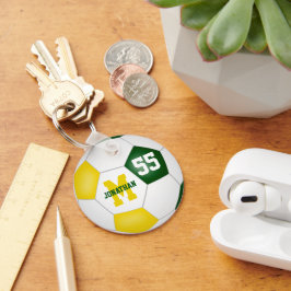 Llavero equipo de oro verde colores chica fútbol masculino