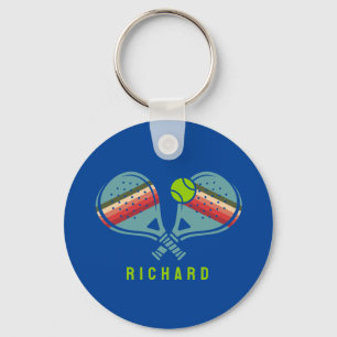 Llavero Equipo de Pickleball Paddles Rayados Personalizado