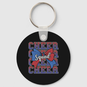 Llavero Equipo de porristas de lazo azul rojo Cheer Squad 