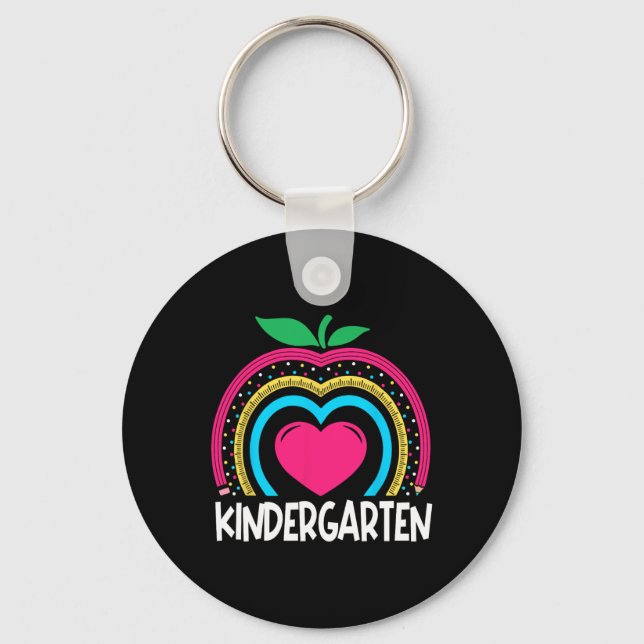 Llavero Equipo de profesores de kindergarten Boho Rainbow  (Anverso)