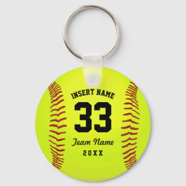 Llavero Equipo de Softbol tipográfico