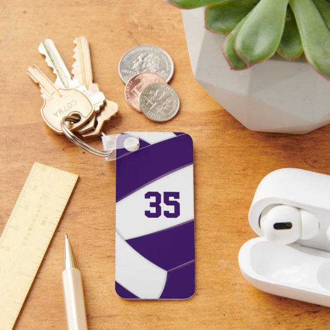 Llavero equipo de voleibol atleta jersey número púrpura (Escritorio )