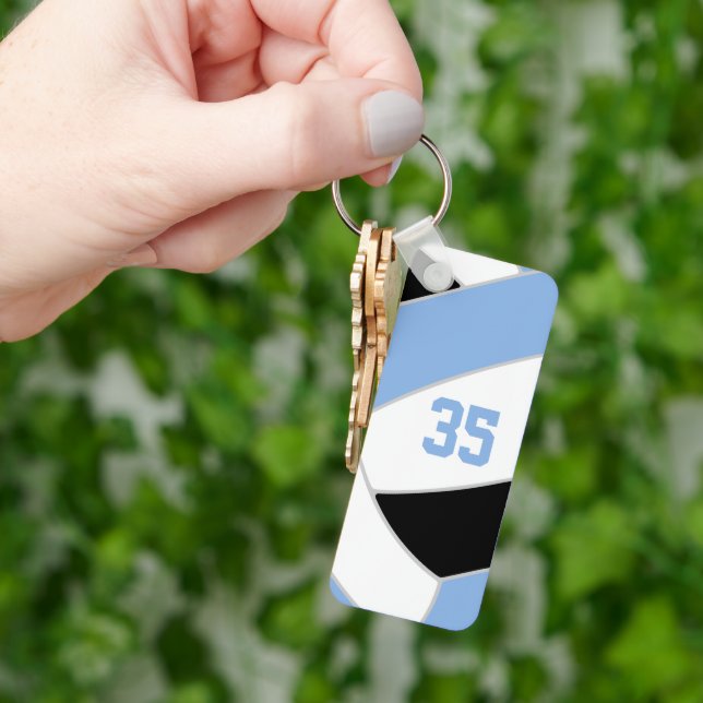 Llavero equipo de voleibol club regalos azul claro negro (Mano)