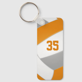Llavero equipo de voleibol deportista nombre naranja gris