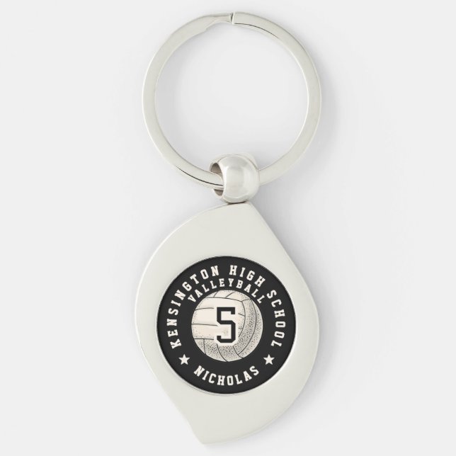 Llavero Equipo de voleibol escolar personalizado (Anverso)