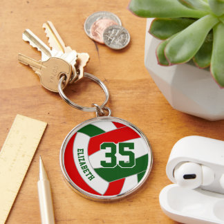 Llavero equipo de voleibol regalos de escuelas verdes roja