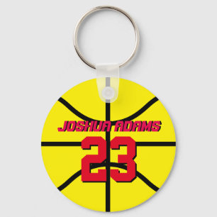 Llavero Equipo deportivo amarillo atletas de baloncesto