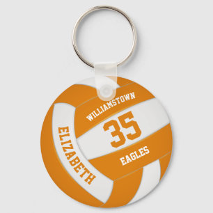 Llavero equipo deportivo blanco naranja colores voleibol