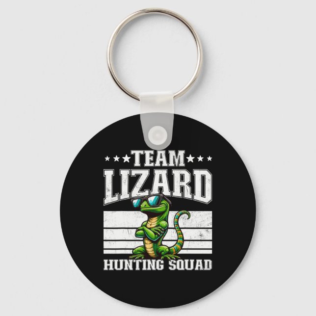 Llavero Equipo Lizard Caza Squad Funny Retro Gecko Lizard (Anverso)