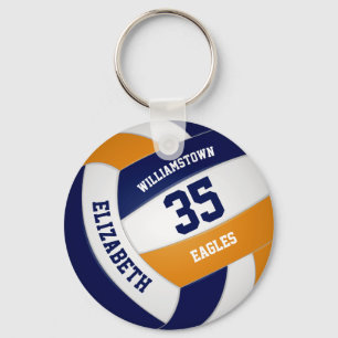 Llavero equipo naranja azul marino colores equipo de volei