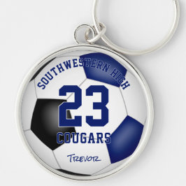 Llavero equipo negro azul colores chica