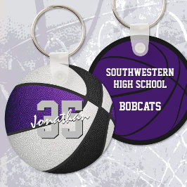 Llavero equipo negro morado colores niños chicas baloncest