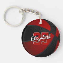 Llavero equipo negro rojo colores chicas baloncesto mascul